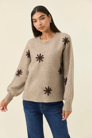Isle Of Mine Miru Stitch Flower Jumper Stone