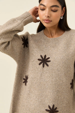 Isle Of Mine Miru Stitch Flower Jumper Stone