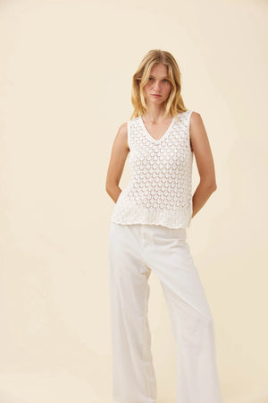 Isle Of Mine Mia Knit Top White