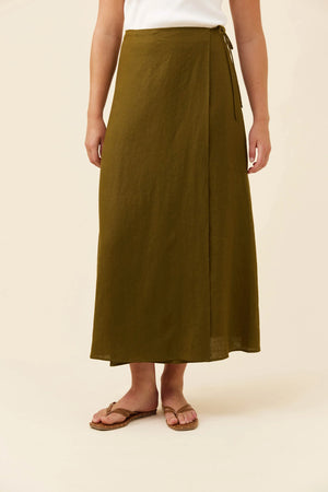 Isle Of Mine Anita Wrap Skirt Olive