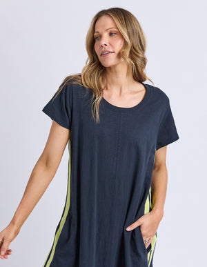Foxwood Recovery Dress Navy/Neon Lemon