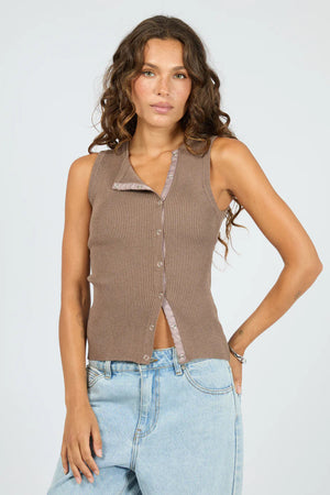 Silent Theory Marleigh Knit Tank Brown