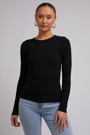 Silent Theory Rib Long sleeve Tee Black