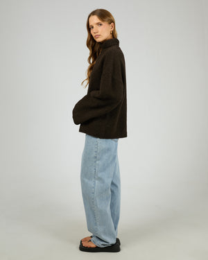 Silent Theory Willow Knit Jumper Chocolate