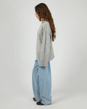 Silent Theory Lotus Knit Jumper Grey Marle