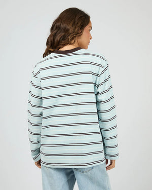 Silent Theory Stripe Long Sleeve Tee Light Blue