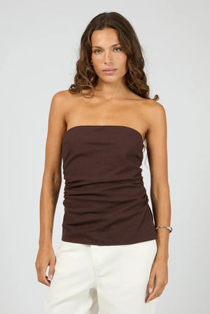 Silent Theory Bowie Strapless Top Chocolate