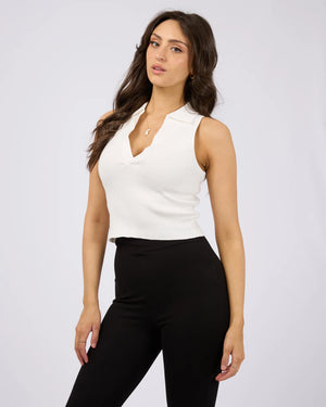 All About Eve Carrie Knit Top Vintage White