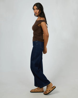 All About Eve Kylie Off Shoulder Top Brown