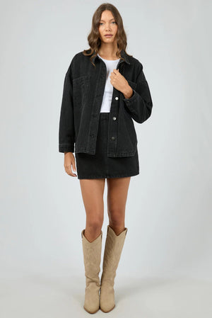 All About Eve Dale Shacket Washed Black