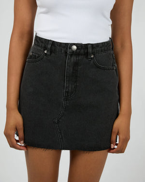 All About Eve Margot Denim Skirt Washed Black