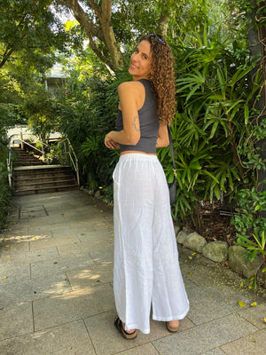 Soul Sparrow Linen Pants White