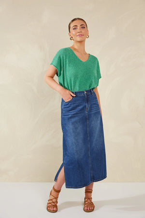 Haven Dalton Denim Skirt Indigo