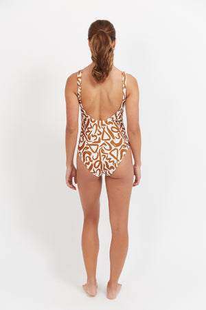 Haven Bahama Twist One Piece Swimsuit Opus Tan