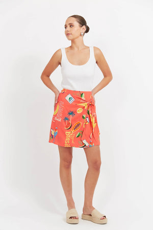 Haven Mini Skirt Brasil Coral