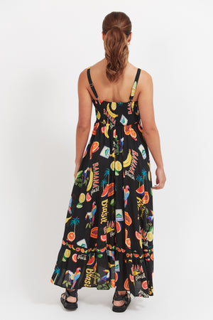Haven Cabana Tank Maxi Dress Brasil Black