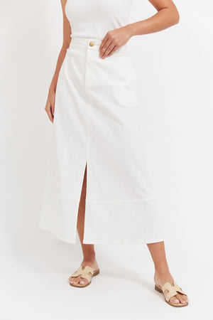 Haven Panama Maxi Skirt White