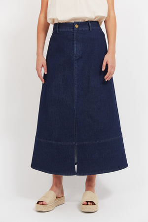 Haven Panama Maxi Skirt Indigo
