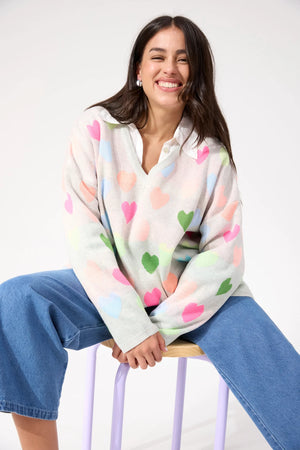 Haven Alaska Relaxed Heart Jumper Neon