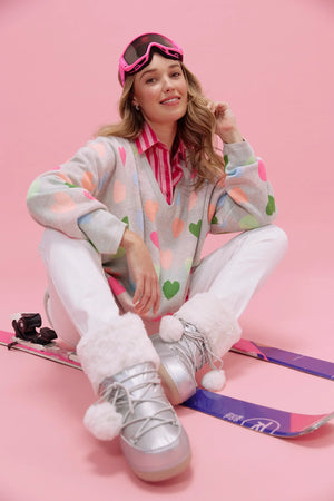 Haven Alaska Relaxed Heart Jumper Neon