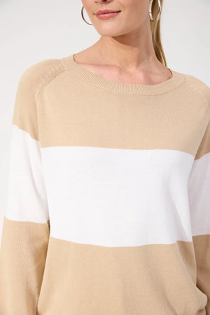Haven Savoie Stripe Jumper Latte