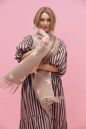 Haven Boston Star Scarf Latte