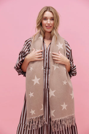 Haven Boston Star Scarf Latte