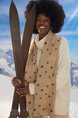 Haven Columbus Spot Scarf Latte