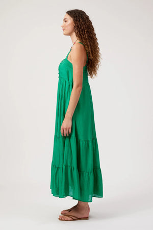 Haven Kenya Tiered Maxi Dress Green
