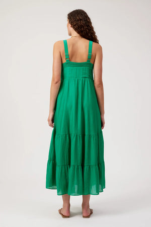 Haven Kenya Tiered Maxi Dress Green
