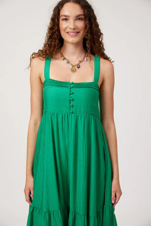 Haven Kenya Tiered Maxi Dress Green
