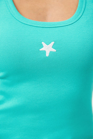 Haven Athens Embroidered Tank Aqua