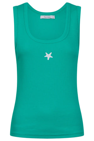 Haven Athens Embroidered Tank Aqua