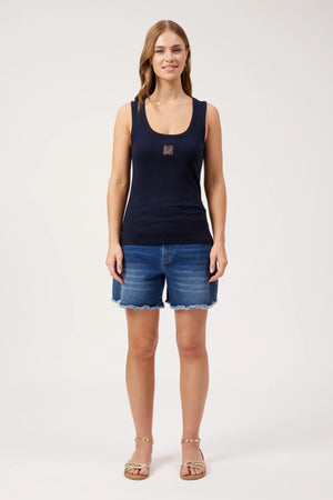 Haven Athens Embroidered Tank Navy