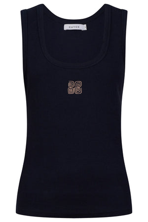 Haven Athens Embroidered Tank Navy