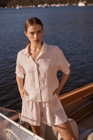 Little Lies Bronte Linen Shirt White