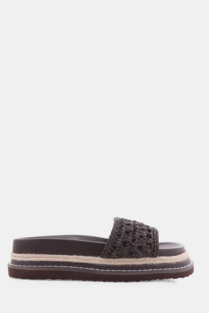 Billini Althea Slide Chocolate Raffia
