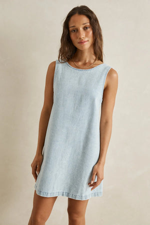 Rhythm Riley Denim Mini Dress Light Wash