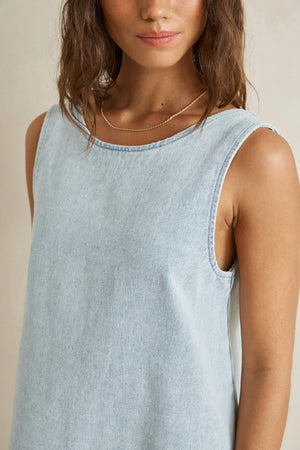 Rhythm Riley Denim Mini Dress Light Wash