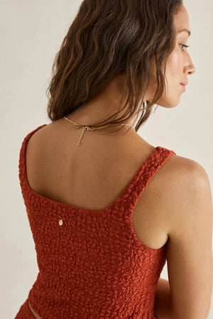 Rhythm Gigi Lace Tie Side Top Red