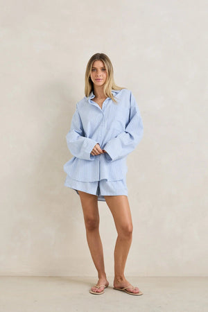 Rhythm Overswim Stripe Short Blue