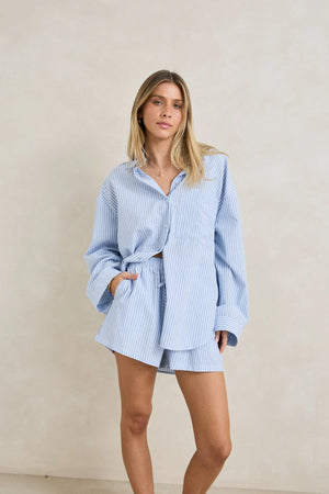 Rhythm Overswim Stripe Short Blue