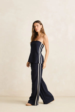 Rhythm Contrast Linen Track Pant Ocean