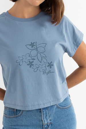 Rhythm Floral Blooms Tee Slate