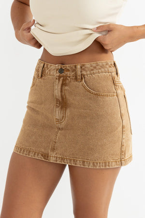 Rhythm Ruby Mini Skirt Washed Sand