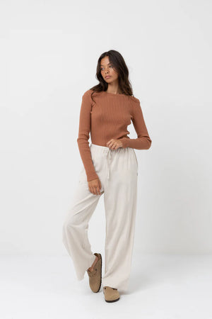Rhythm Classic Drawstring Pant Oat