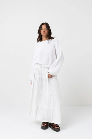 Rhythm Classic Knit Jumper White