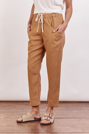Little Lies Luxe Linen Pants Caramel