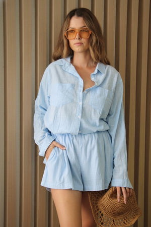 Dahlia & Sun Plain Shorts Baby Blue