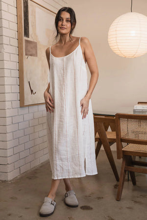 Eadie Carter Fundamental Linen Midi White/Nutmeg